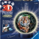 Ravensburger 3D Puzzleball lumineux Tigre 72 pièces