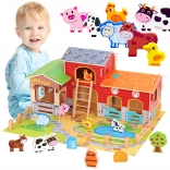 Wooden Mega Farm WOOPIE GREEN – stable, barn and chicken coop, 18 pieces