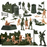 Set aus Kunststoff-Soldaten und Militärbasis, 114-tlg.