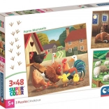 Puzzle Moments à la Ferme 3x48 pièces