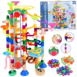Colorful marble run with battery lift, 236 pieces