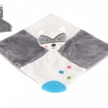 Plush Raccoon Soother with Rattle 20x20 cm