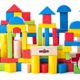 wooden building blocks in a bucket 100 pcs