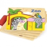 Livre en bois Zoo pour les tout-petits