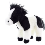 Black-and-white plush horse eco-friendly