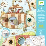 Ontdekkende kleurplaten Malo op avontuur van Djeco