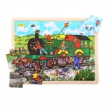 Bigjigs Toys wooden train puzzle 24 pieces