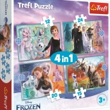 Frozen Puzzel 4v1 (12, 15, 20, 24 stukken) - Prachtige wereld