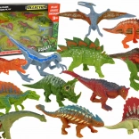 Set of Dinosaur Figures, 12 pcs – Colorful Rubber Toys