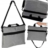 Gray textile laptop bag 15.6'' with adjustable strap