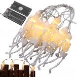 LED Halloween light string with skeletons 2 m, 10 hangers, warm white
