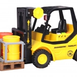 Geel-zwarte heftruck met effecten