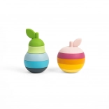 Bigjigs Toys pomme et poire empilables – ensemble en silicone à empiler et à mâchouiller