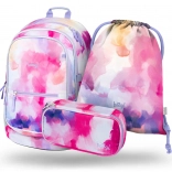 School Set Baagl Core Painting: Backpack, Pencil Case, and Shoe Bag