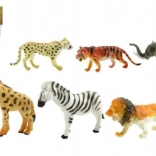 safari diertjes ZOO 6 stuks plastic figuren 10 cm in zakje