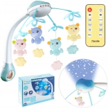 mobiel voor boven het ledikant met projector en afstandsbediening, 500 melodieën