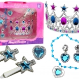 Petit princesse - Set couronne boucles d’oreilles collier bague pinces