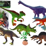 set dinosaurussen met accessoires, 6 stuks