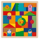 Houten mozaïek boerderij