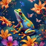 Puzzle Frosch und Schmetterlinge 1000 Teile