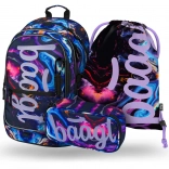 Baagl school set Core Marble – backpack, pencil case and drawstring bag