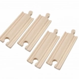 Rail Track Set for Wooden Railway 11 cm – 4 Pieces