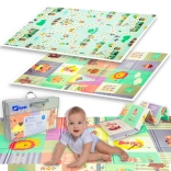 Opvouwbaar dubbelzijdig XPE-schuim speelkleed HUMBI 120 × 180 × 0,8 cm – diertjes en straatjes