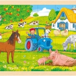 Puzzle en bois ferme 24 pièces Goki