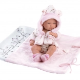 Llorens New Born Girl – realistic doll with full vinyl body 40 cm