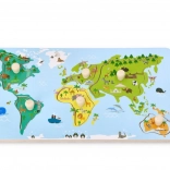 Carte éducative en bois du monde pour enfants