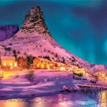 Puzzle panoramique 1000 pièces - Nuit colorée, îles Lofoten