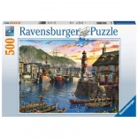 Ravensburger puzzel zonsopgang in de haven – 500 stukjes