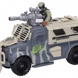Military vehicle with figurine and effects