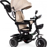 ECOTOYS Driewieler met dak en duwstang beige