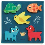 Djeco houten puzzel Dieren in het blauw