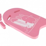 Kinder-zwemplank met konijntje, roze foam 23,5 × 41 cm met handgrepen