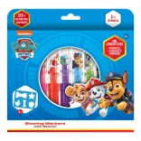Feutres souffleurs avec pochoir PAW PATROL, 10 pcs, boîte 20 × 19 cm