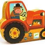 DJECO puzzle en boîte tracteur 16 pièces