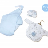 Kleding set met hangende wiegzak voor pop NEW BORN 35–36 cm