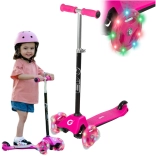 EVO kinder driewielerstep Light Up Mini Cruiser roze met lichtgevende wielen