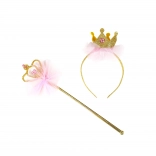 Princess headband with crown and magic wand