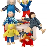 Goki poupées de famille pour maison de poupée, set de 6 pcs