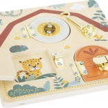 Planche d’activités en bois avec verrous Safari small foot