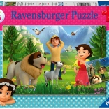 Puzzle RAVENSBURGER Heidi – moment partagé à la montagne 2×12 pièces