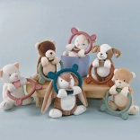 Doudou jouet en peluche avec anneau de dentition