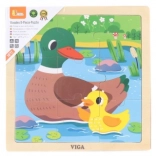 VIGA houten puzzel eendjes – 9 stukjes