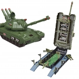 garage tank with 4 cars, light and sound effects, 44 cm