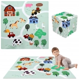Foam play mat 90 × 90 cm – sturdy EVA foam puzzle, 9 pieces, HUMBI farm