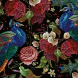 Puzzel Geheimzinnige tuin: Pauwen tussen rozen 1000 stukjes