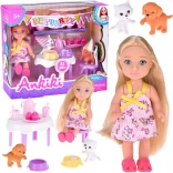 Ankiki Doll Pet Party – birthday tea party with animals, 32-piece set